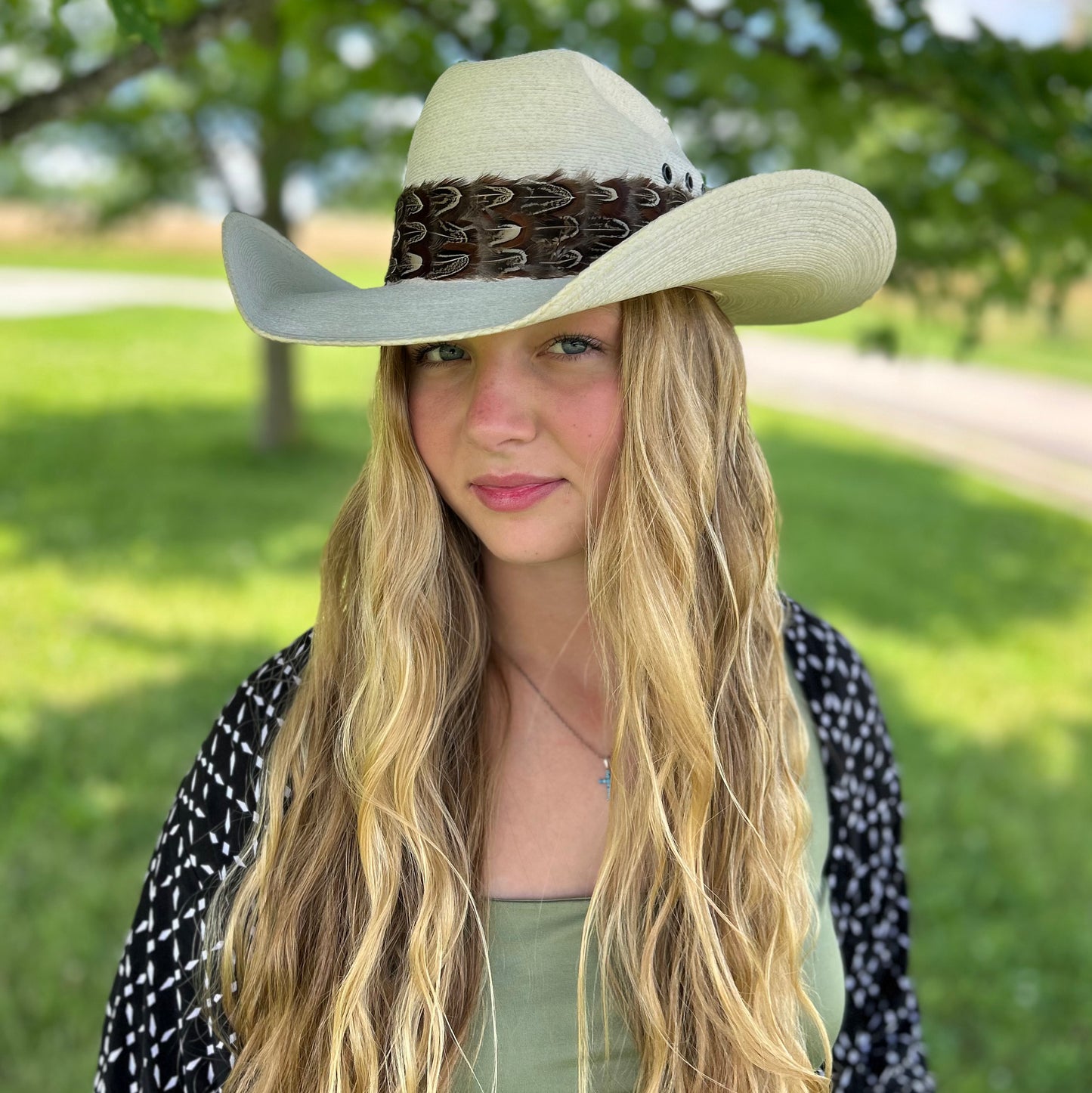 Natural Almond Pheasant Plumage Feather Hat Band