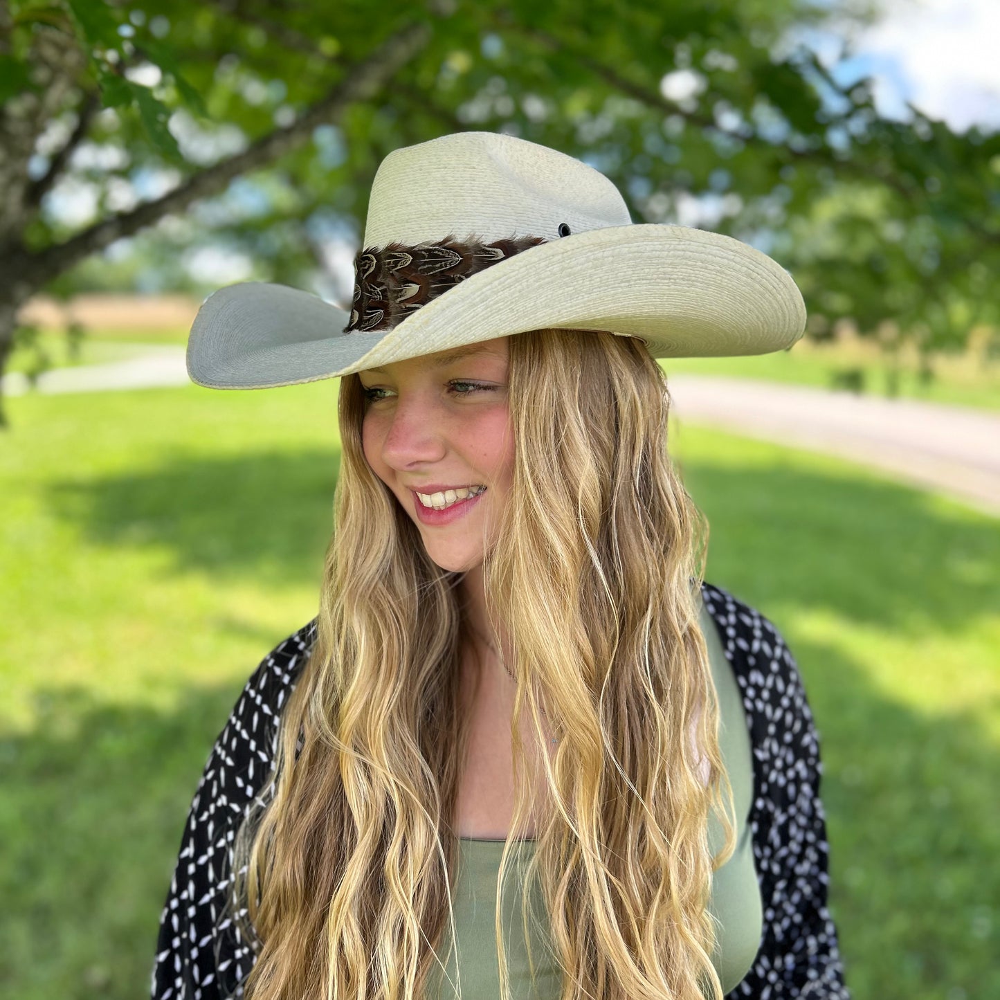 Natural Almond Pheasant Plumage Feather Hat Band