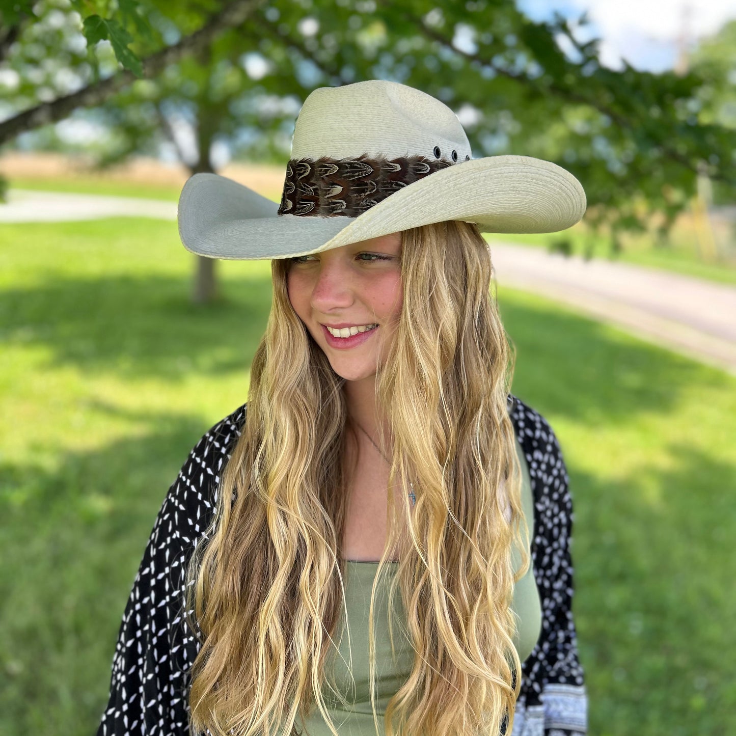 Natural Almond Pheasant Plumage Feather Hat Band