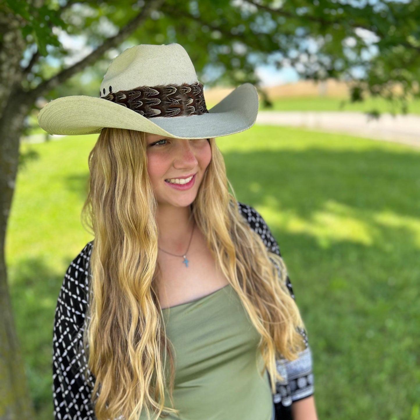 Natural Almond Pheasant Plumage Feather Hat Band