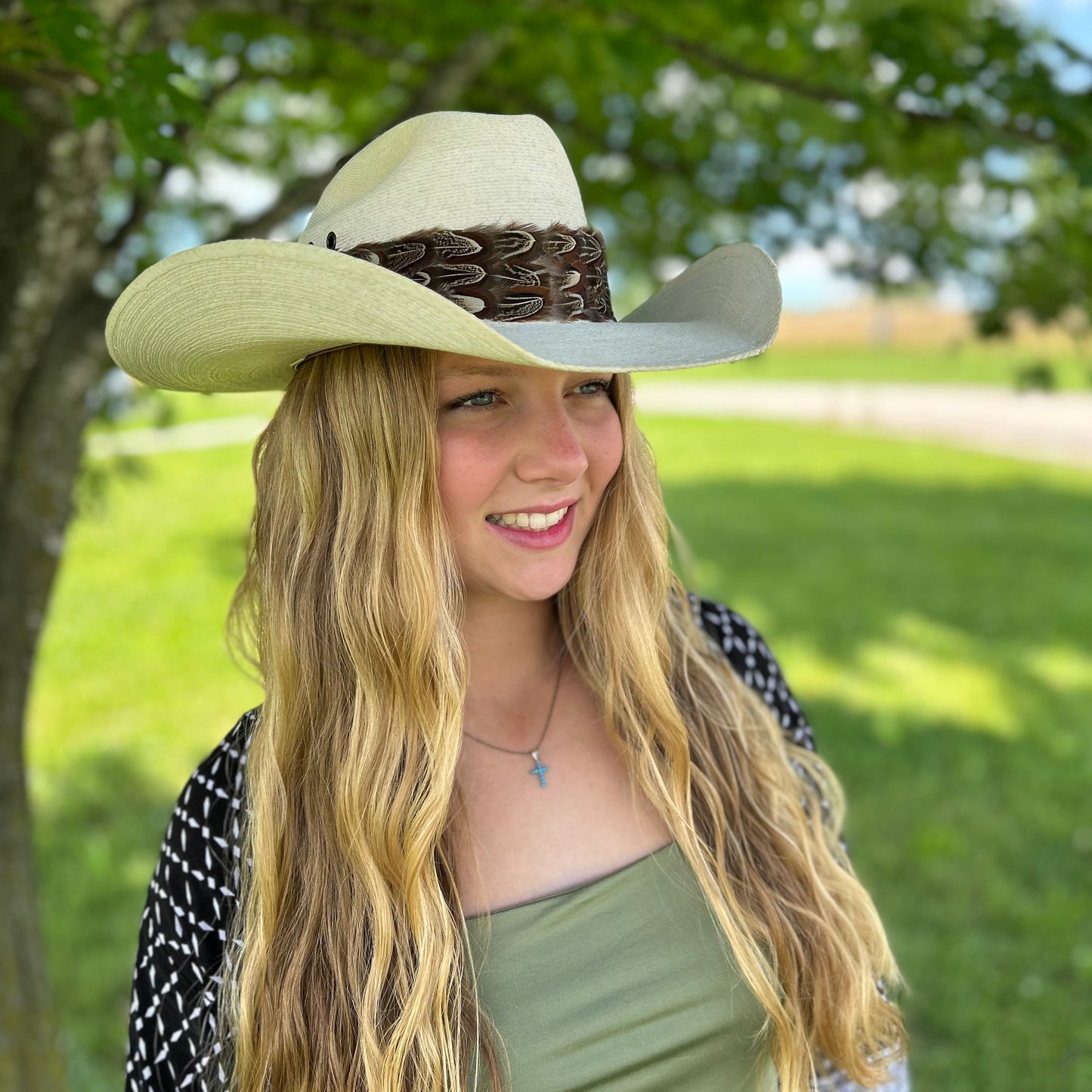 Natural Almond Pheasant Plumage Feather Hat Band