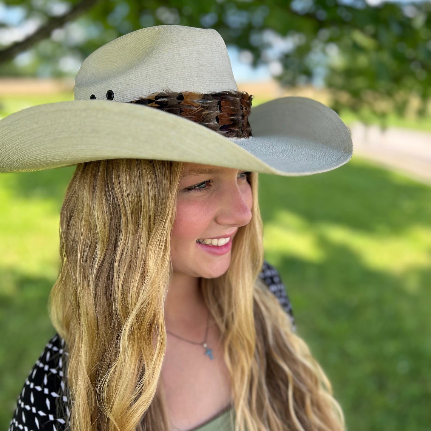 Natural Dark Heart and Ringneck Pheasant Feather Hat Band