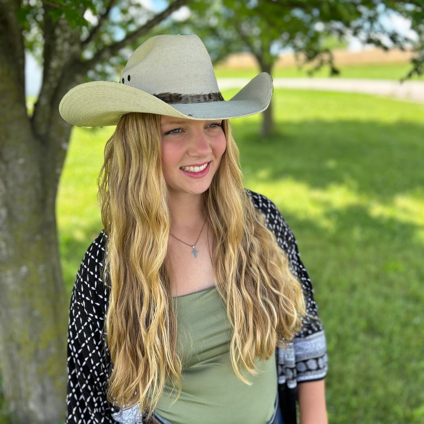 Natural Grey Chinchilla Rooster Feather Hat Band