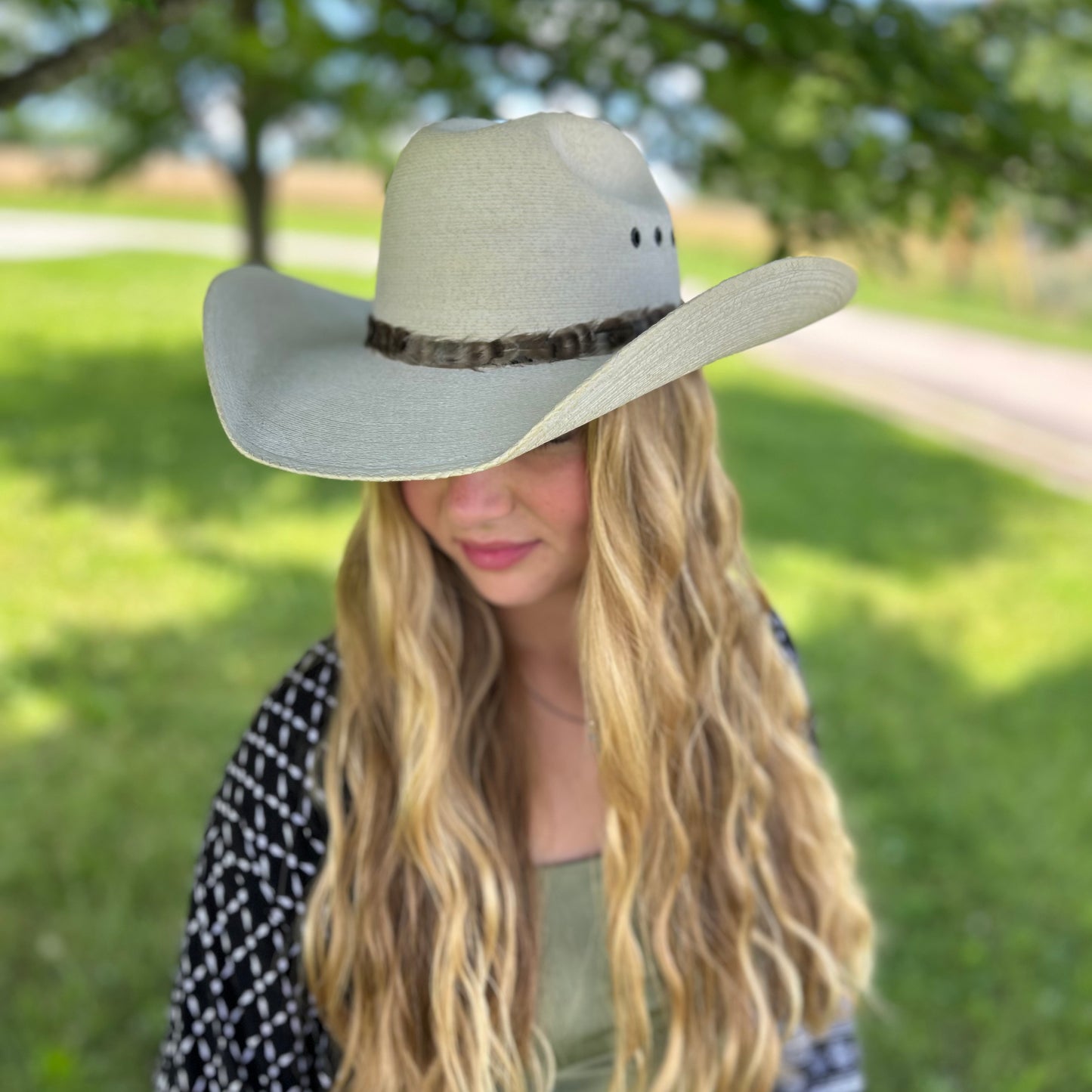 Natural Grey Chinchilla Rooster Feather Hat Band