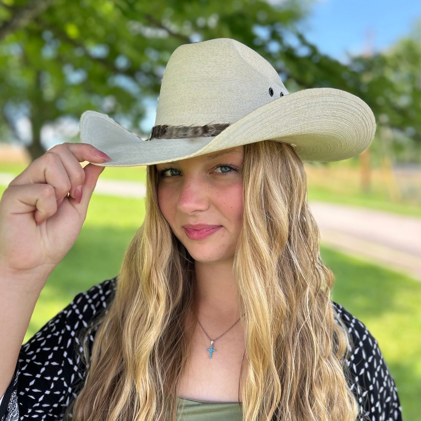 Natural Grey Chinchilla Rooster Feather Hat Band