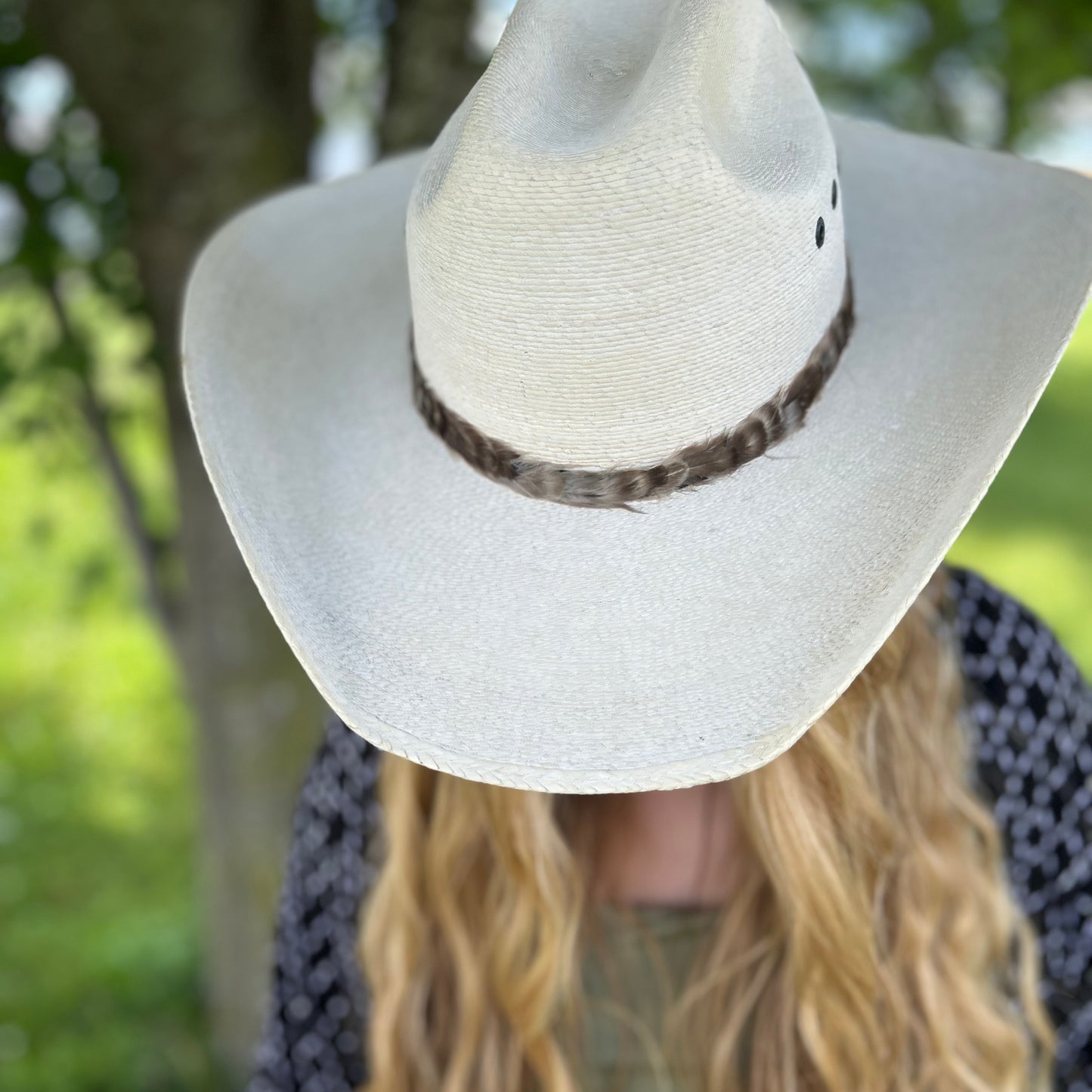 Natural Grey Chinchilla Rooster Feather Hat Band