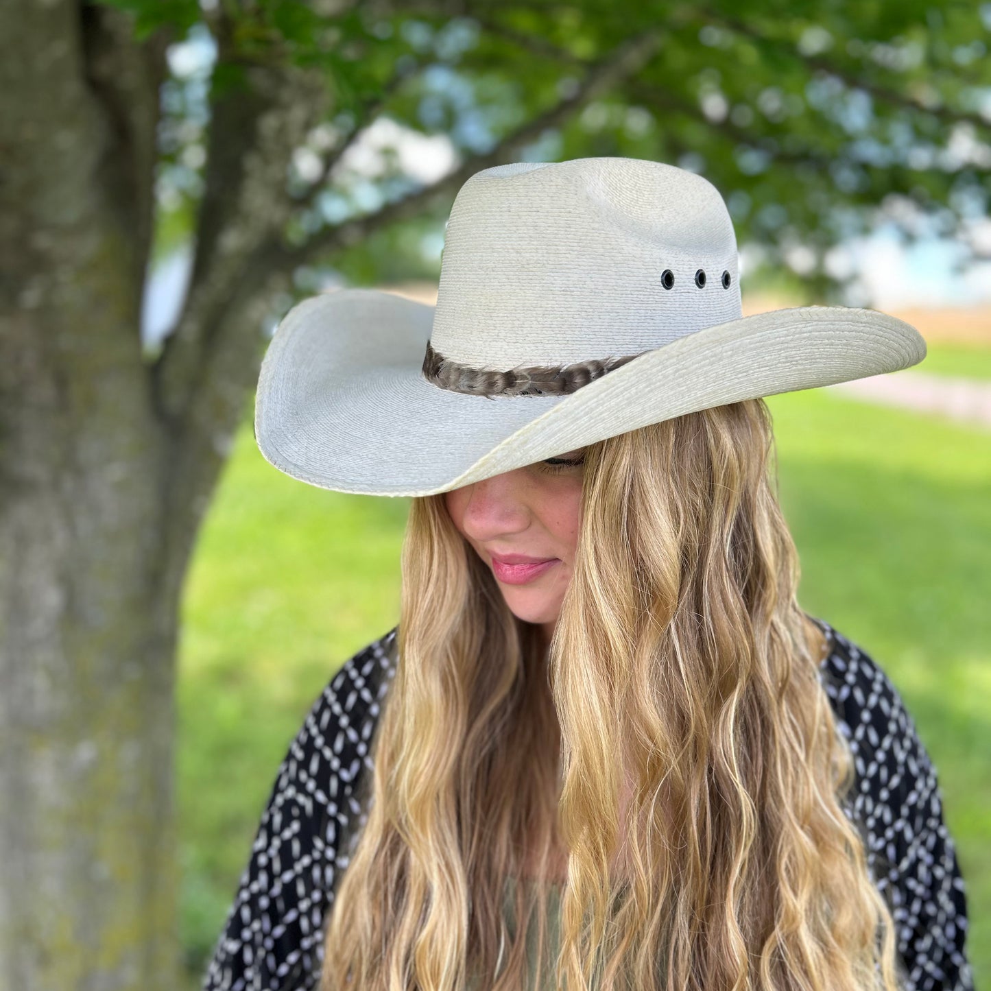 Natural Grey Chinchilla Rooster Feather Hat Band