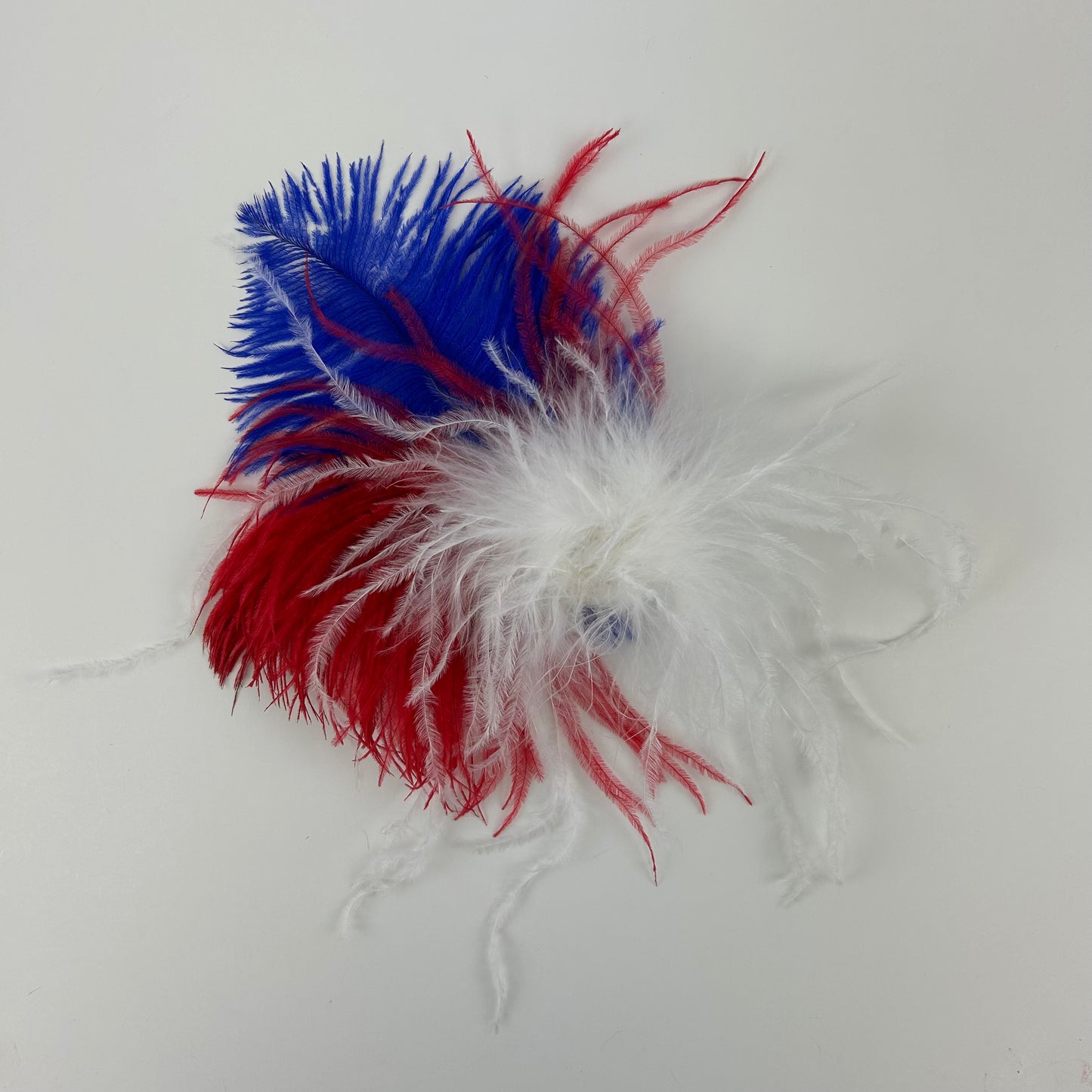 Ostrich Clip --Red/White/Royal