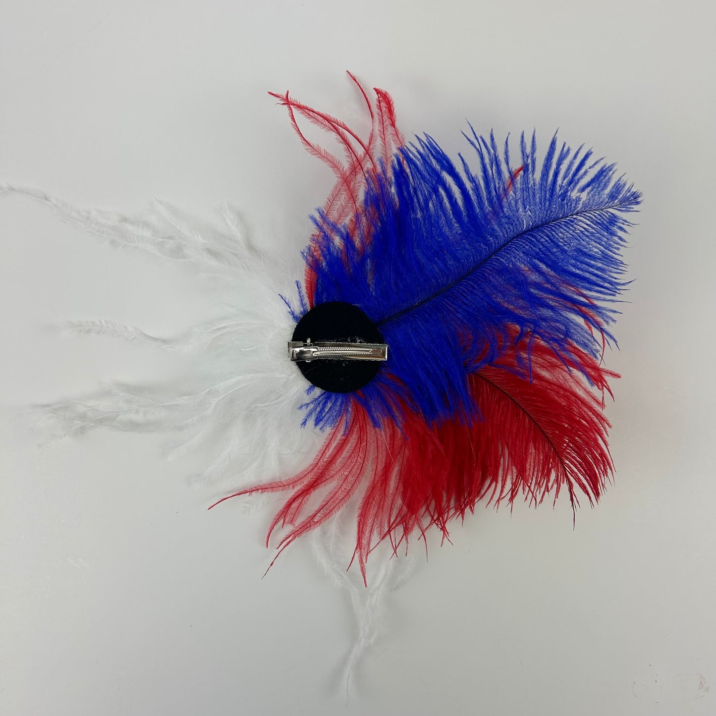 Ostrich Clip --Red/White/Royal