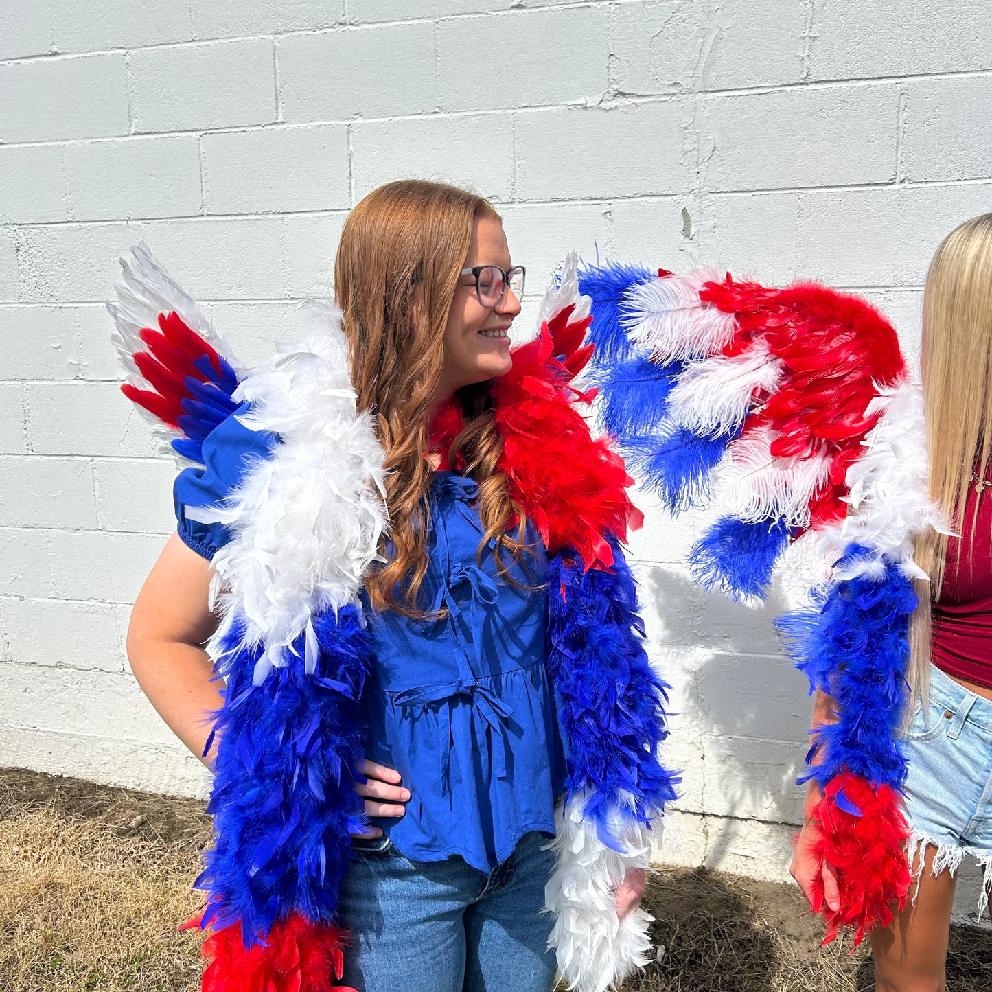 Cupid Angel Wings 25.5 x 13 inch --Red/White/Royal