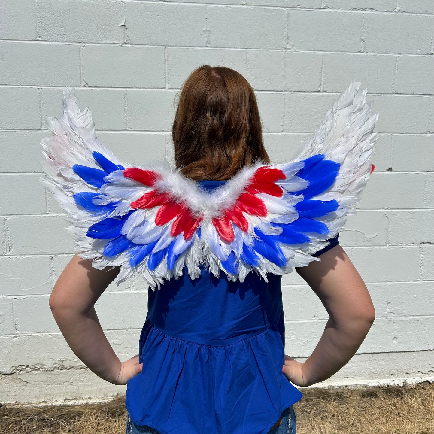Cupid Angel Wings 25.5 x 13 inch --Red/White/Royal
