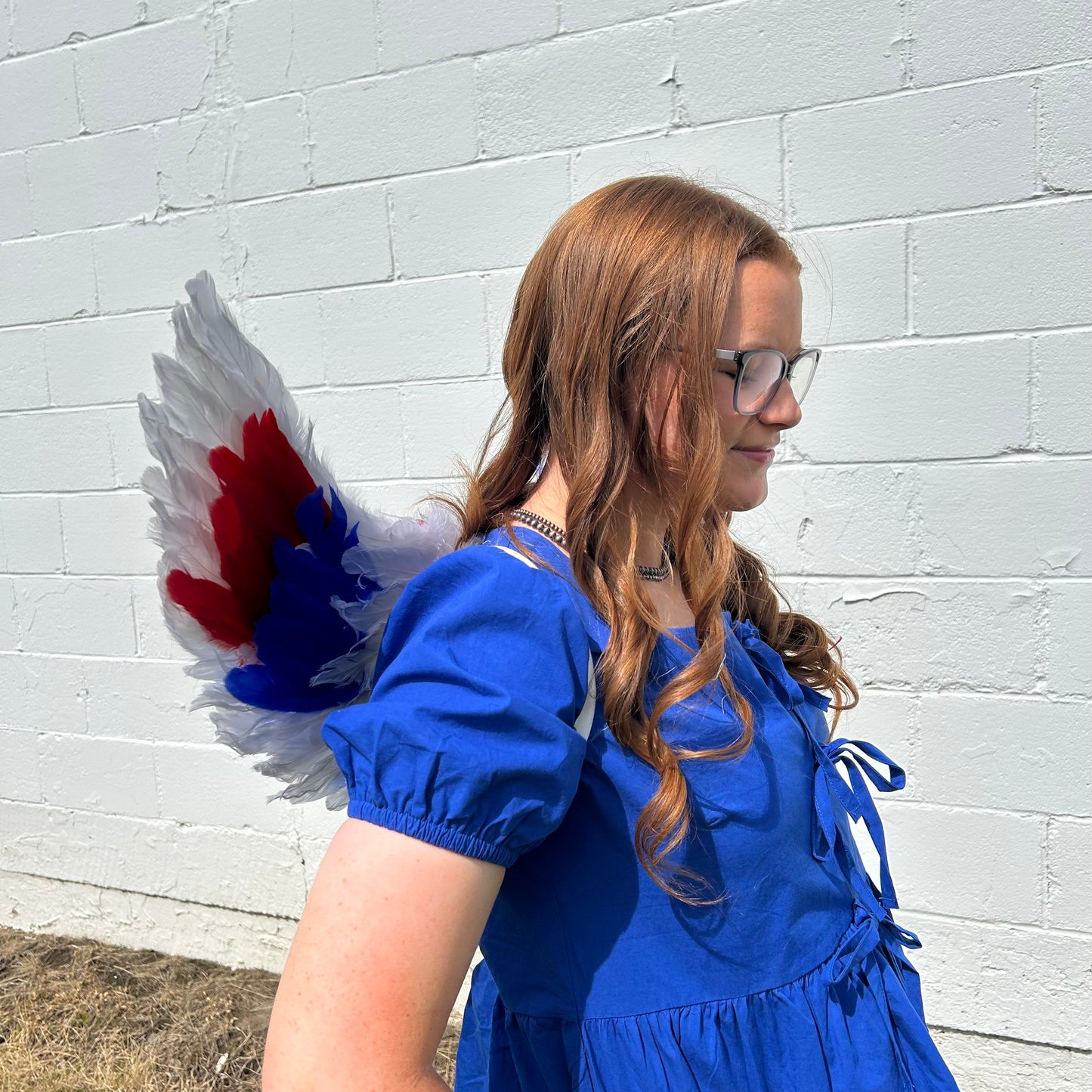 Cupid Angel Wings 25.5 x 13 inch --Red/White/Royal
