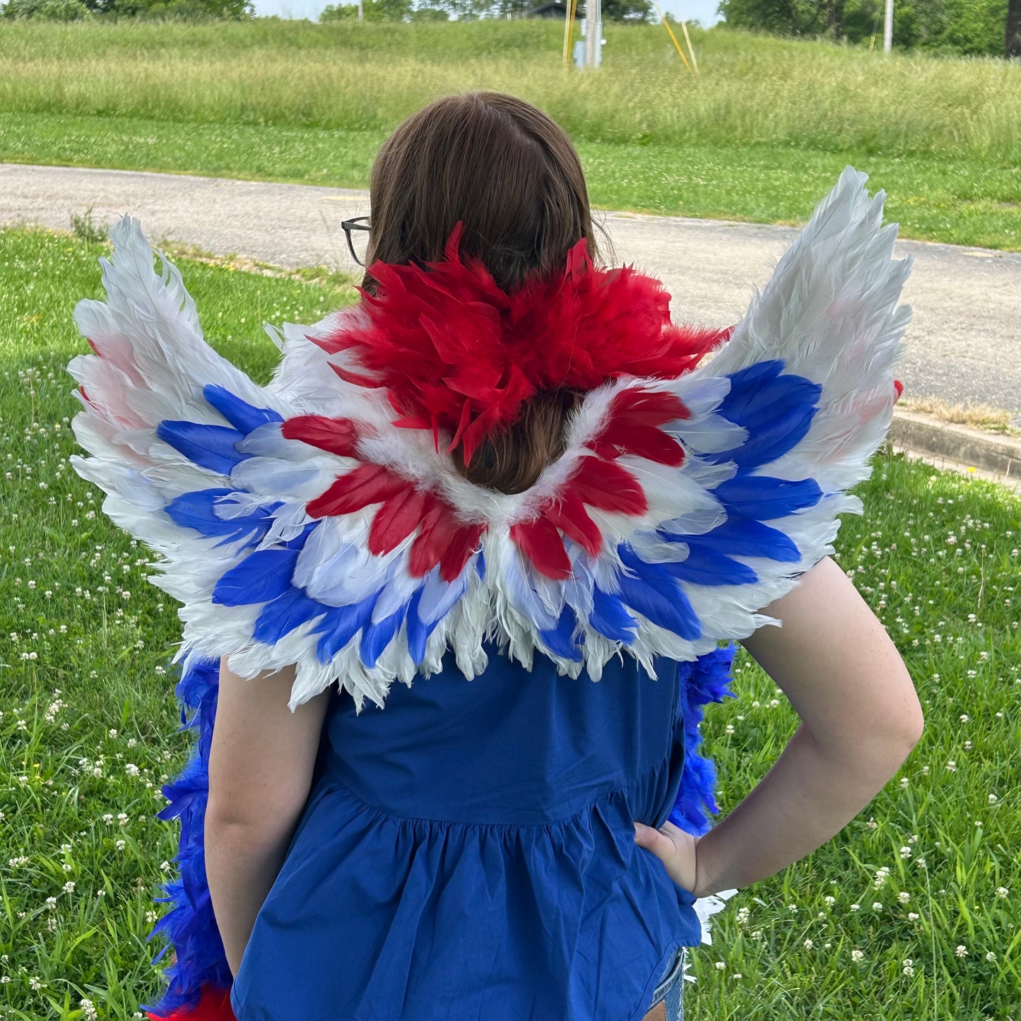 Cupid Angel Wings 25.5 x 13 inch --Red/White/Royal