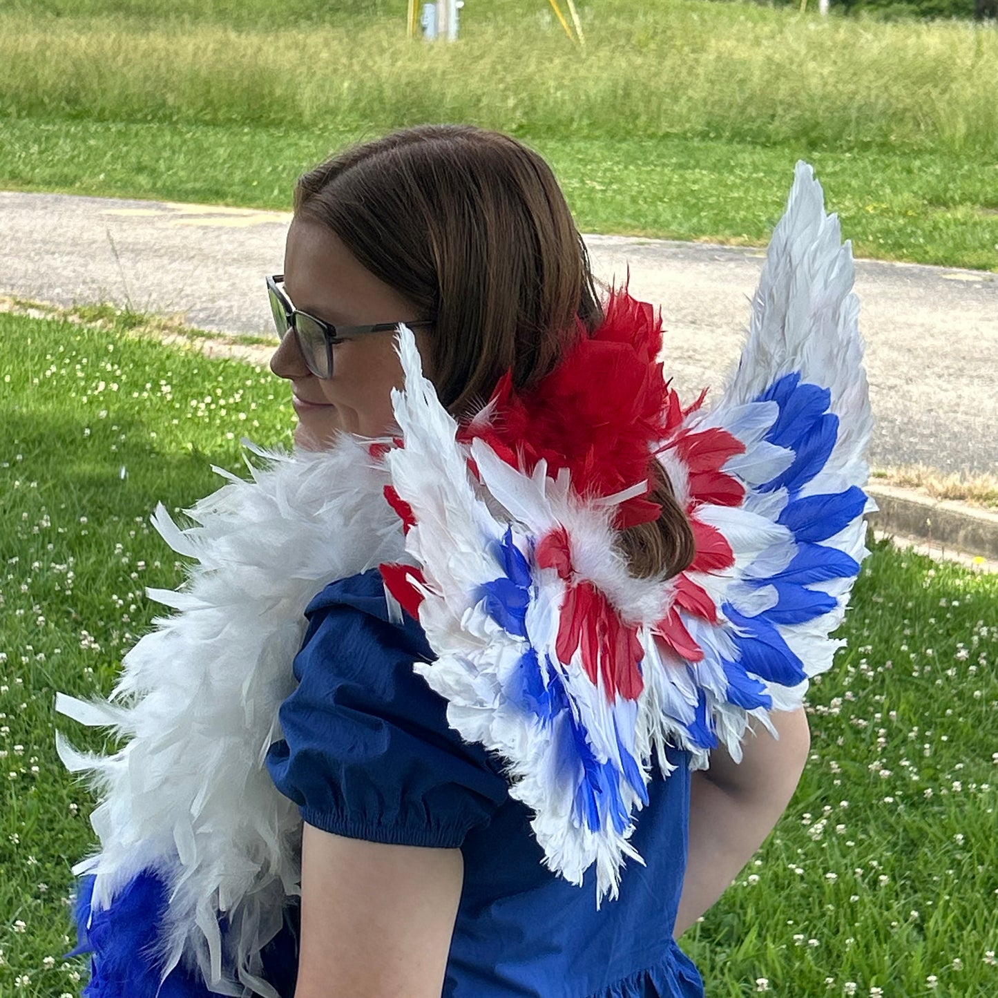 Cupid Angel Wings 25.5 x 13 inch --Red/White/Royal