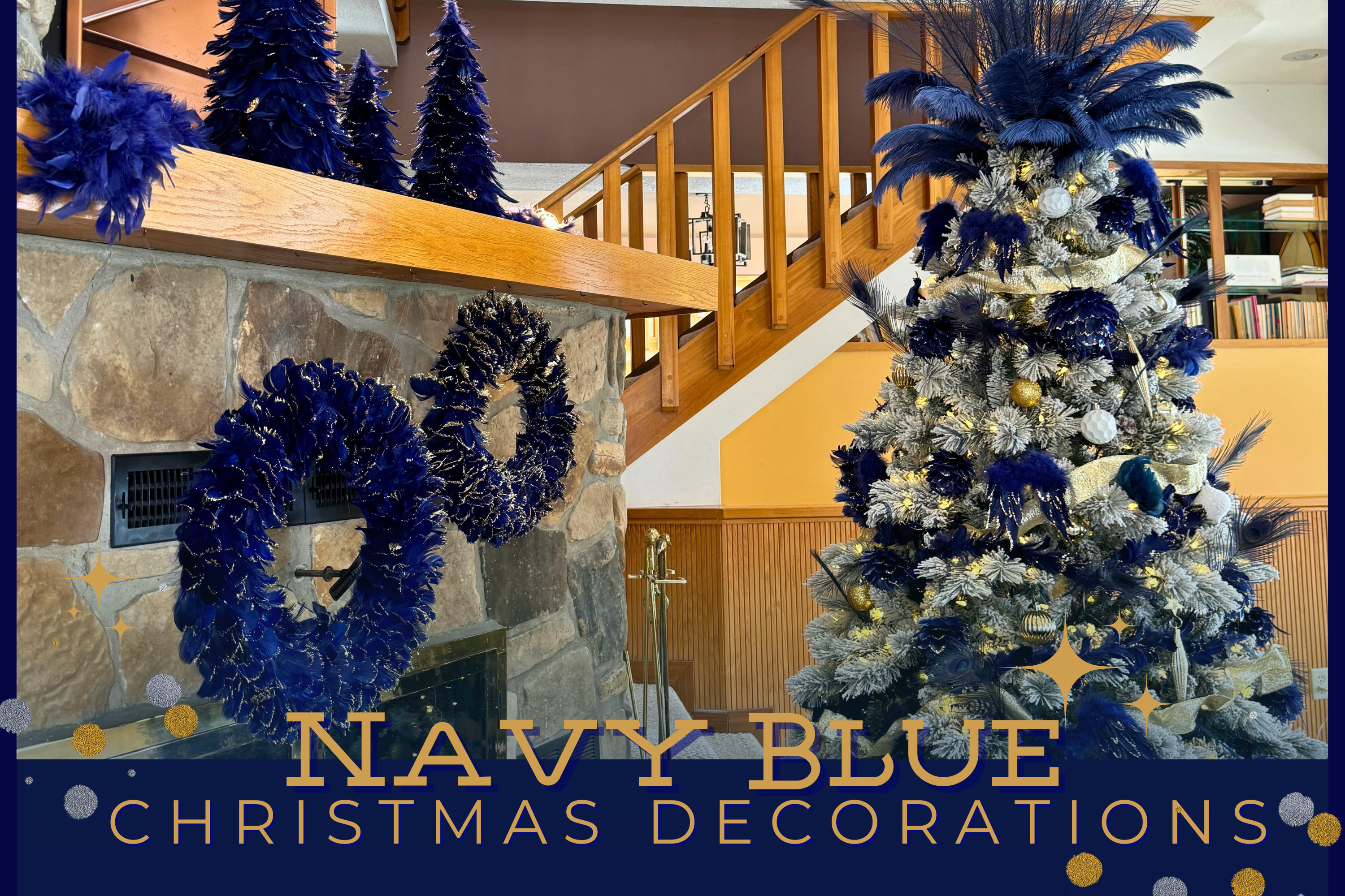 navy blue christmas decorations