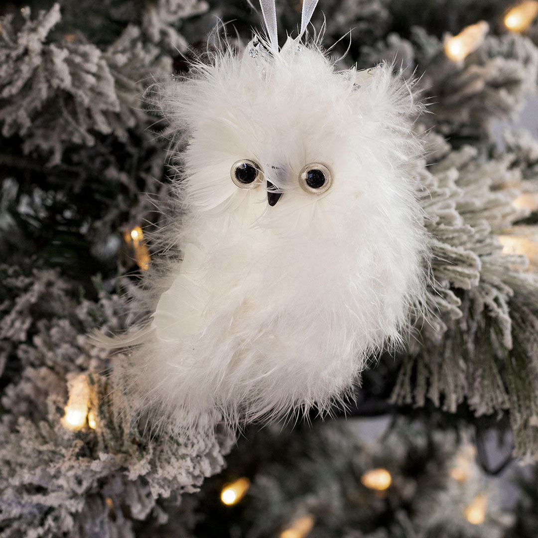 White Owl Christmas Ornament