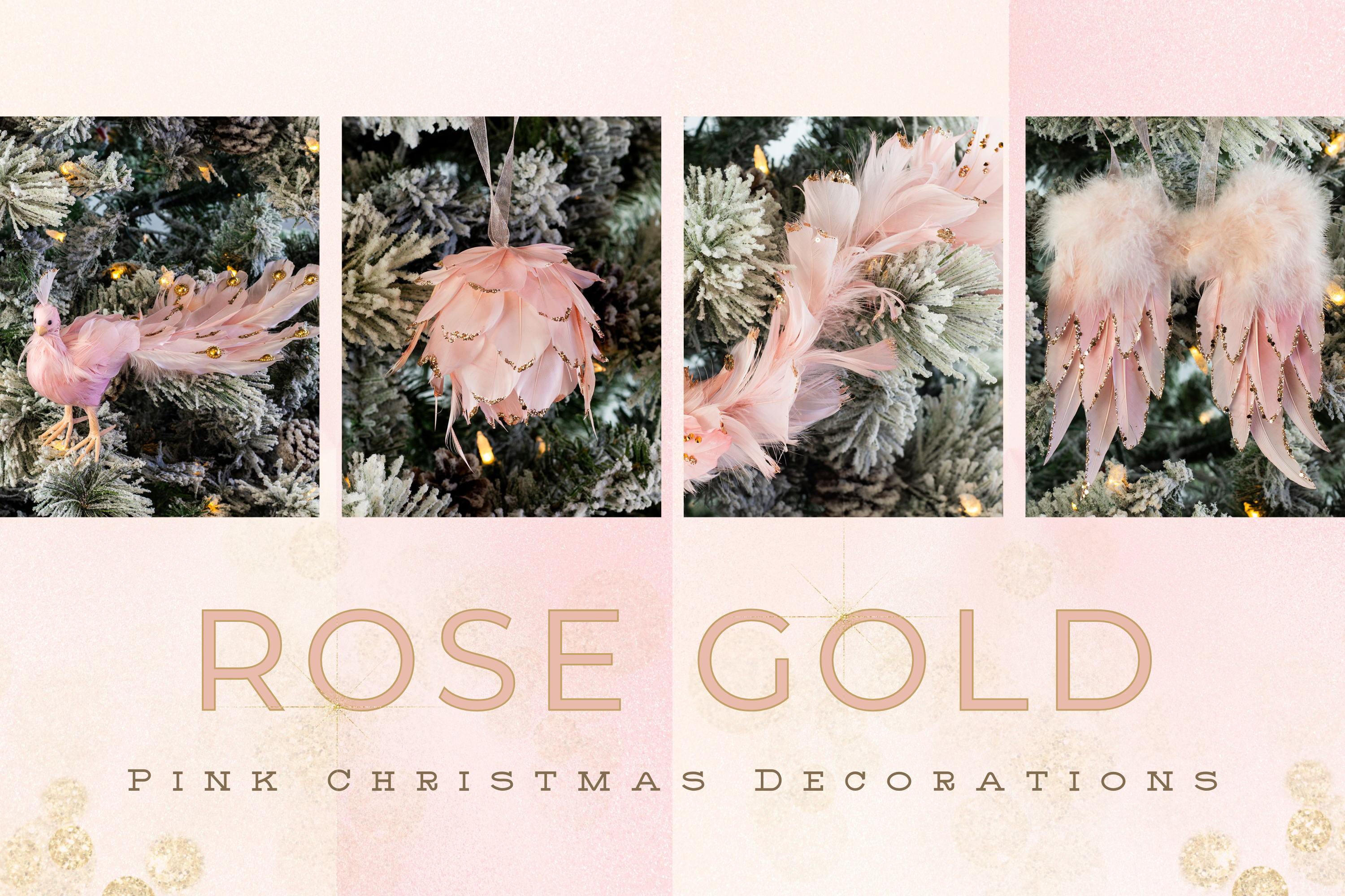 rose gold pink christmas decorations