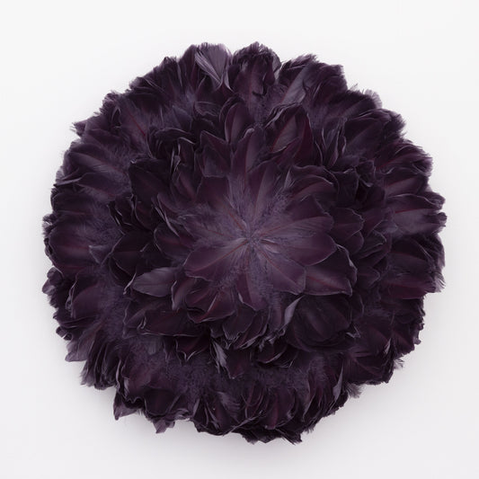 Juju Hat Nagoire Feather Wall Art 11.5 inch Wood Base 18-20 inch DIA --Purple