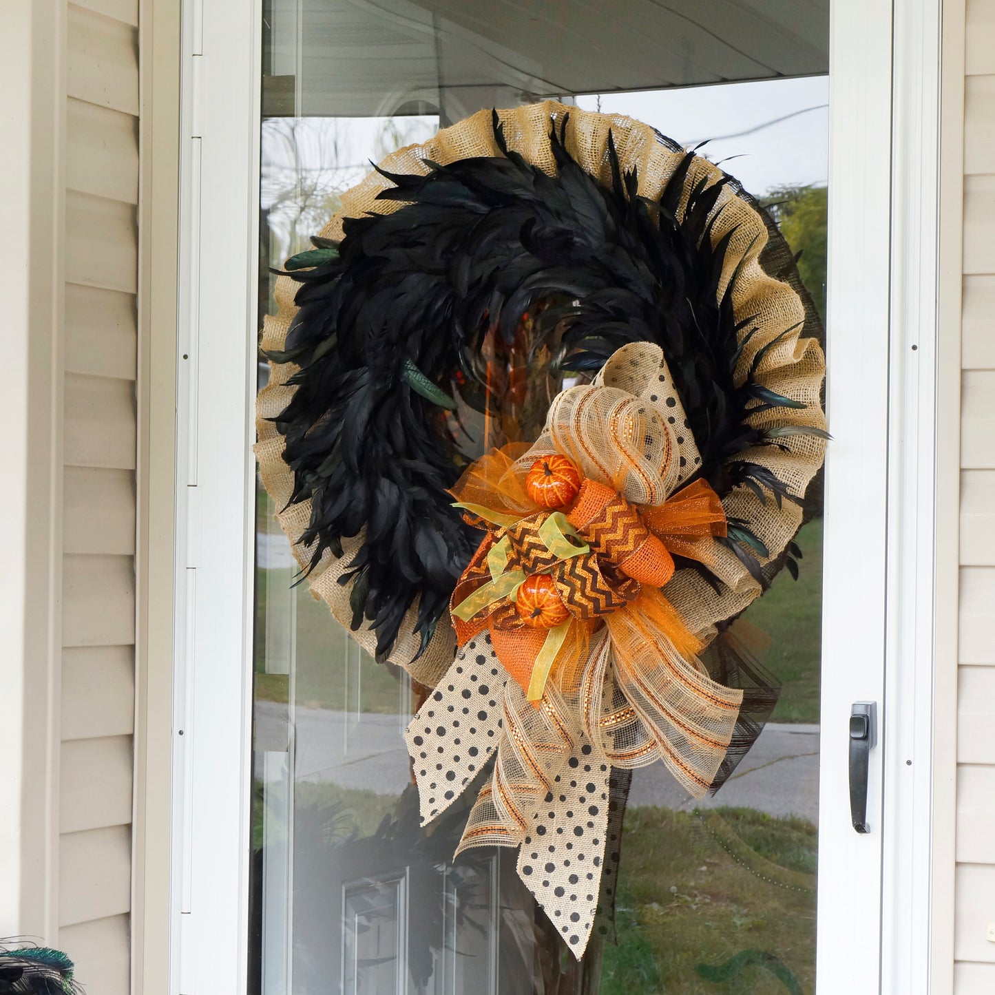 Black Schlappen Feather Wreath