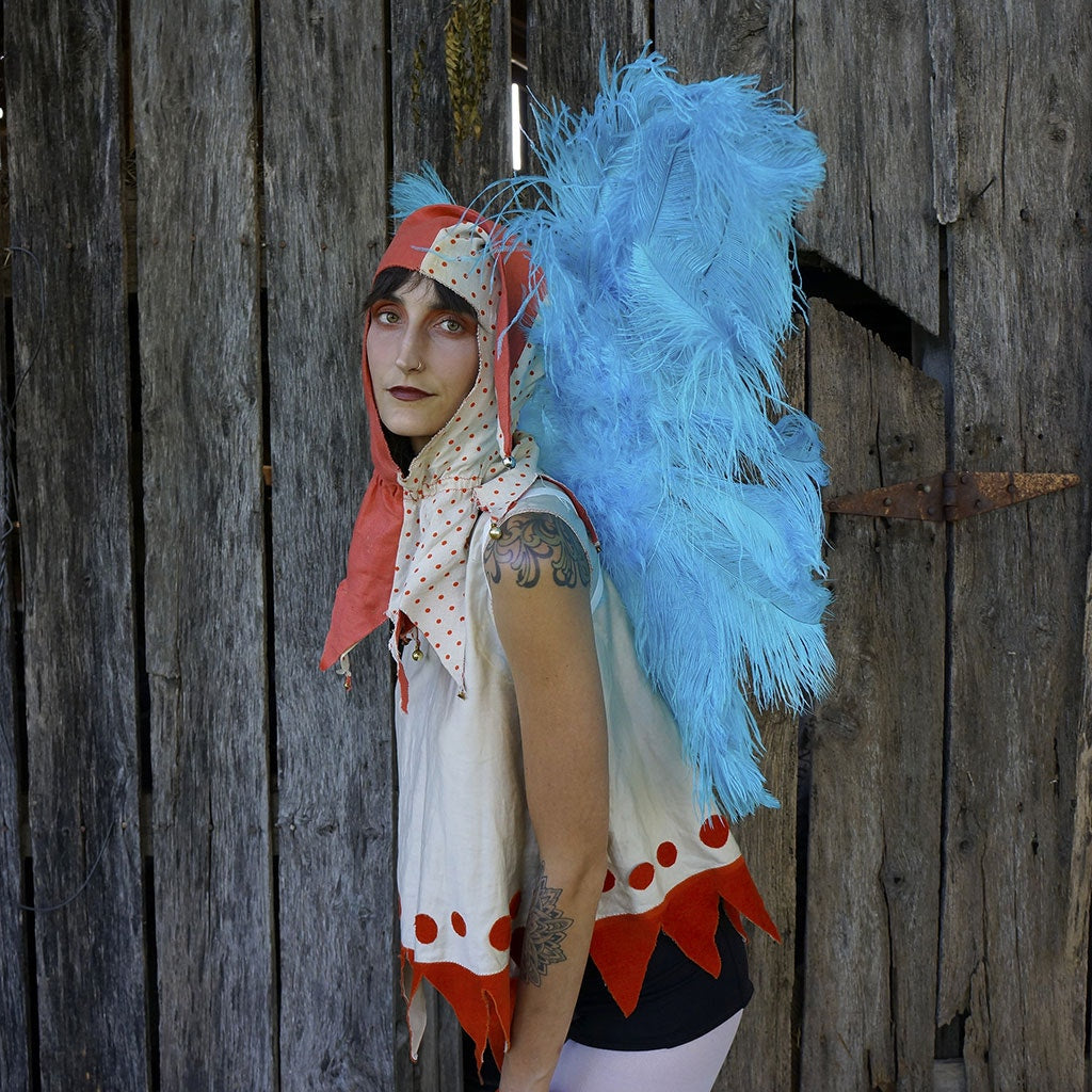 Large Ostrich Feather Wings - Light Turquoise