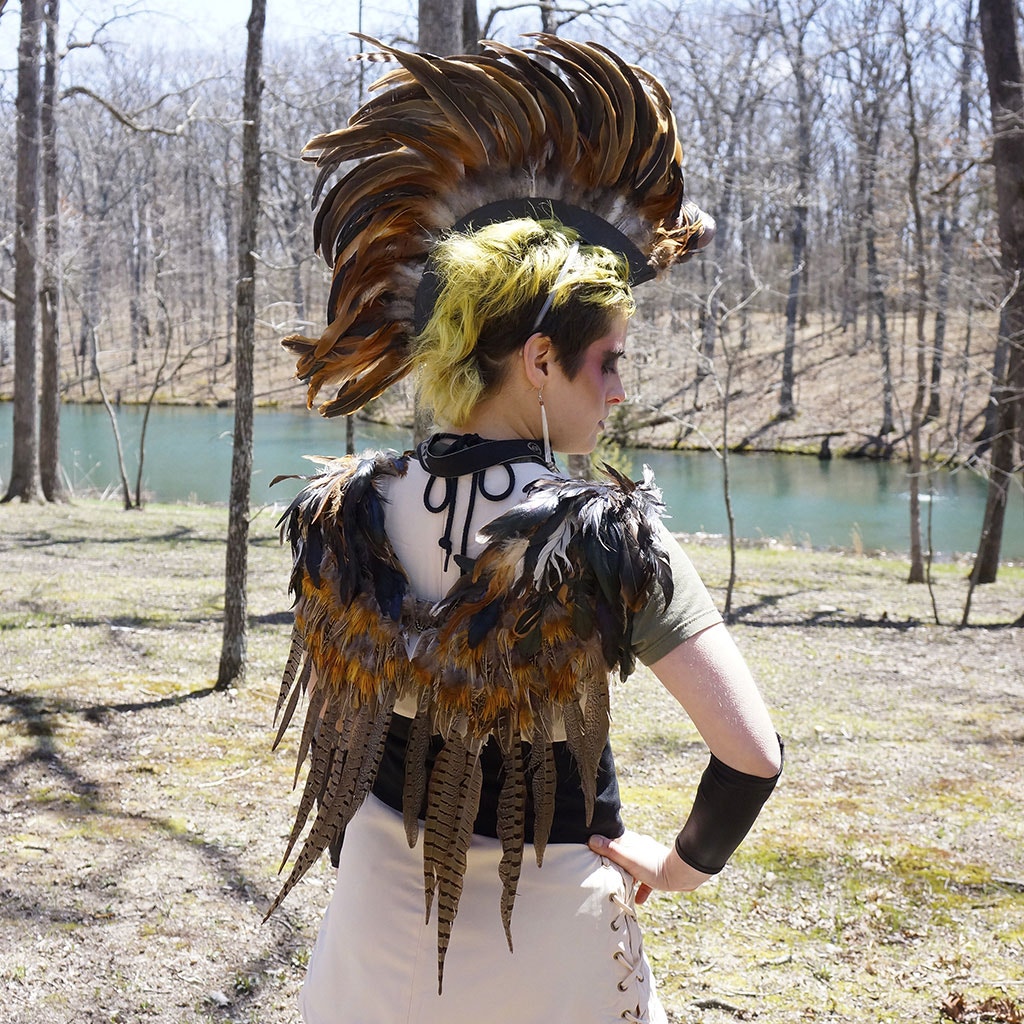 Adult Angel Fairy Costume Wings - Pheasant Feather Wing for Cosplay or Halloween - Feathers