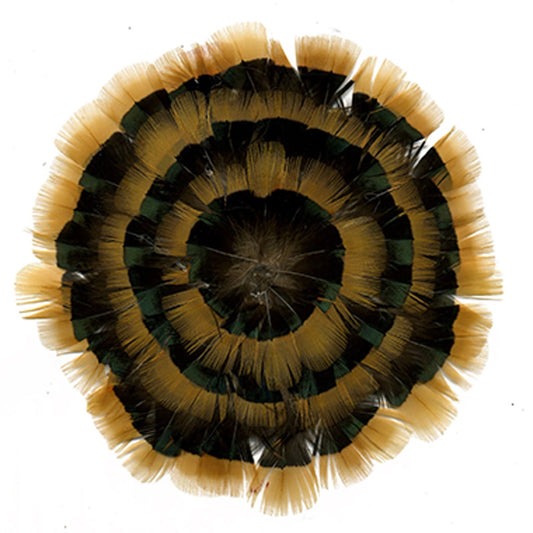 Amber-Iridescent Medallion Pad - Natural - Feathers