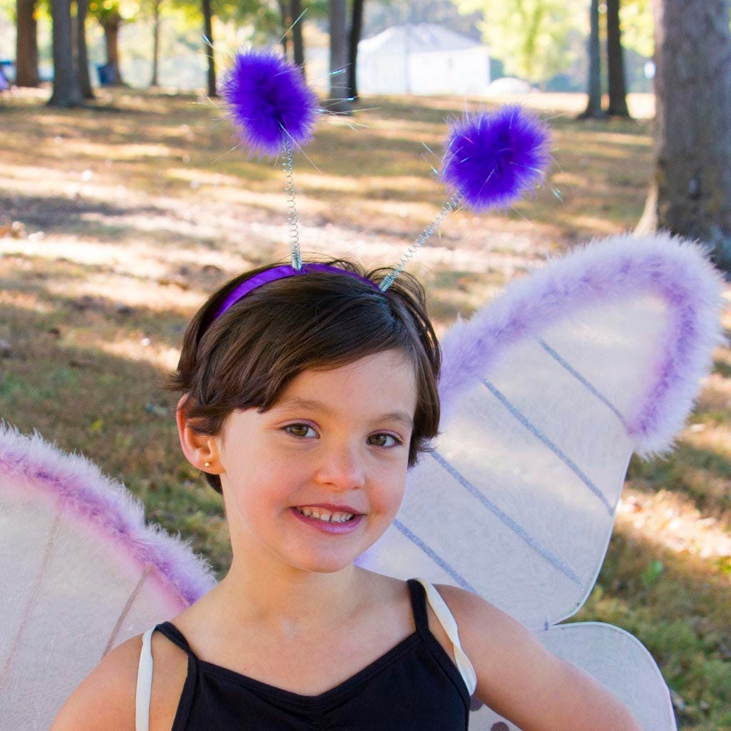 Antenna Costume Feather Headband - Lilac Ladybug Robot Space Alien Accessories - Feathers