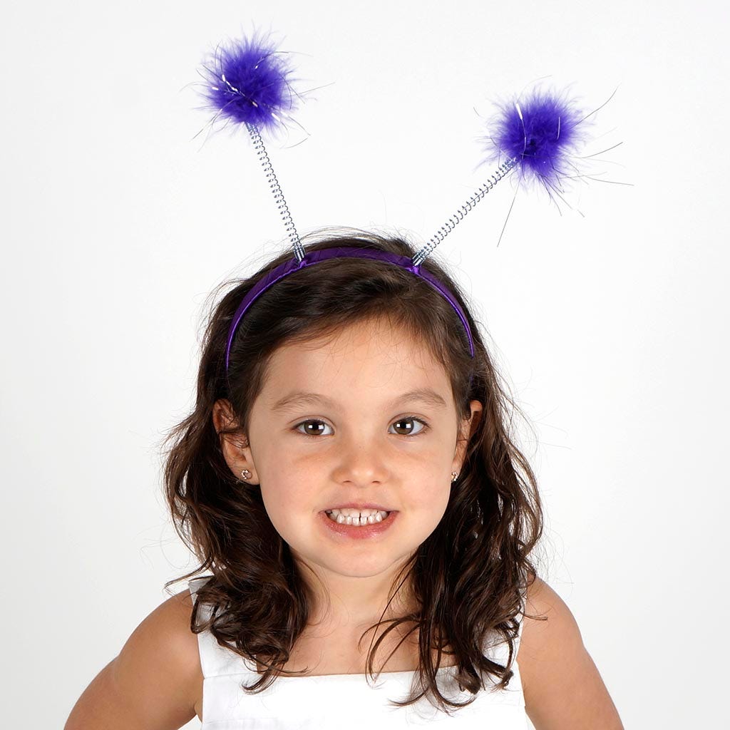 Antenna Costume Feather Headband - Lilac Ladybug Robot Space Alien Accessories - Feathers