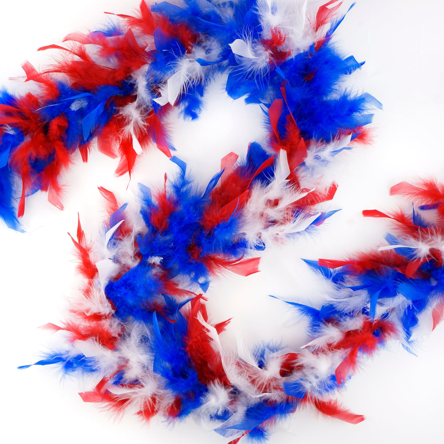 USA Chandelle Feather Boa - Lightweight - Patriotic Mix