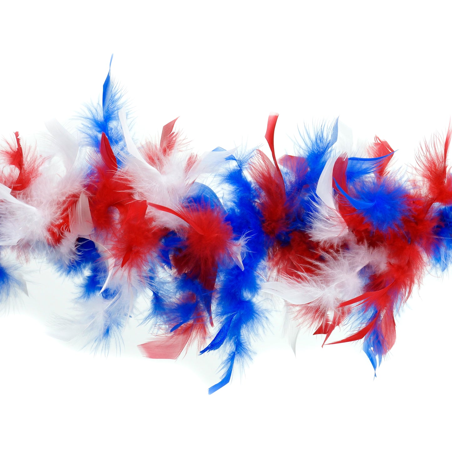 USA Chandelle Feather Boa - Lightweight - Patriotic Mix
