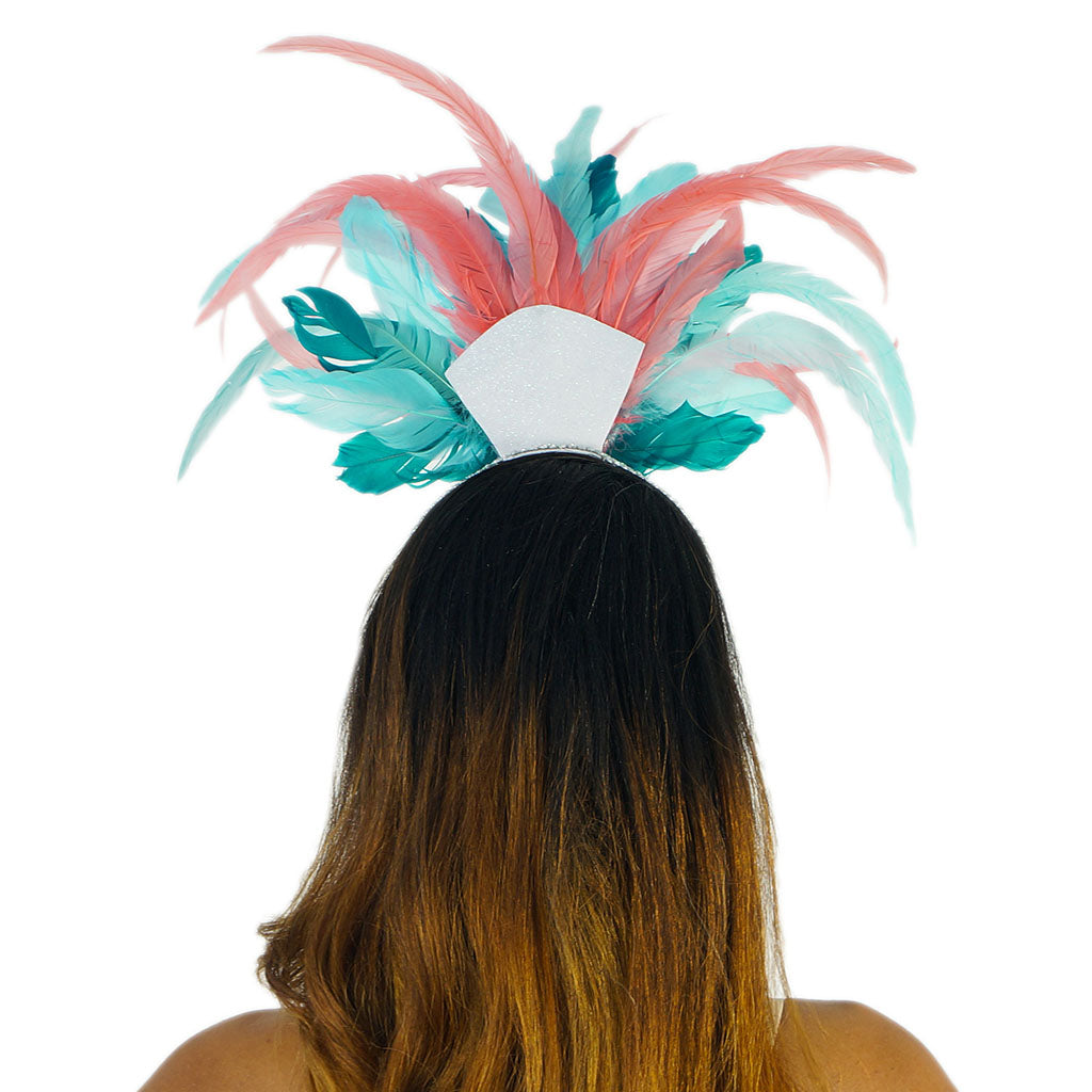 Tropical Muse Headband 12 x 17 inch --Coral/Peacock Blue/Sea Foam