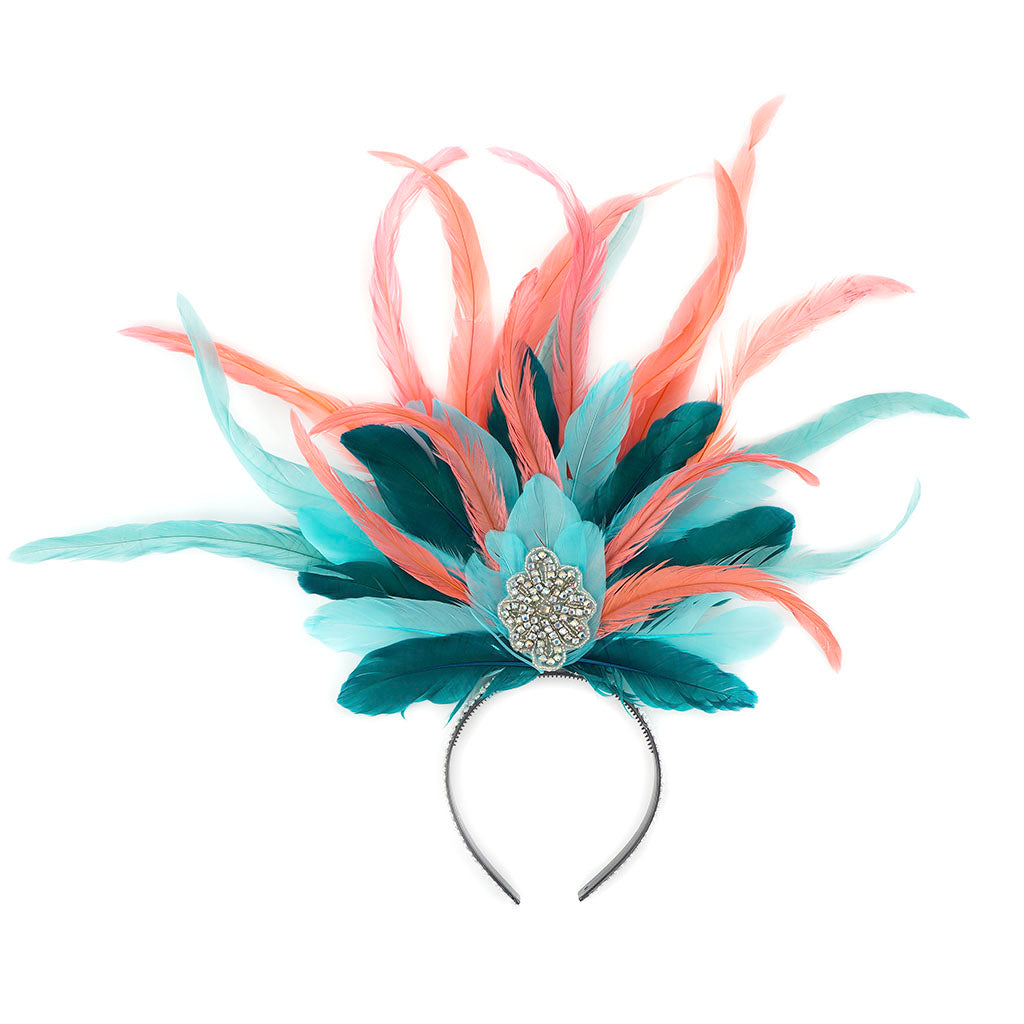 Tropical Muse Headband 12 x 17 inch --Coral/Peacock Blue/Sea Foam