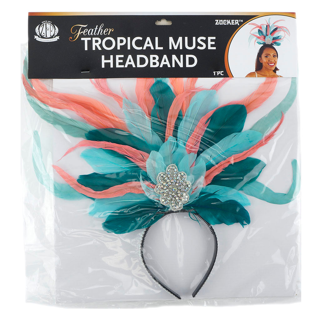Tropical Muse Headband 12 x 17 inch --Coral/Peacock Blue/Sea Foam