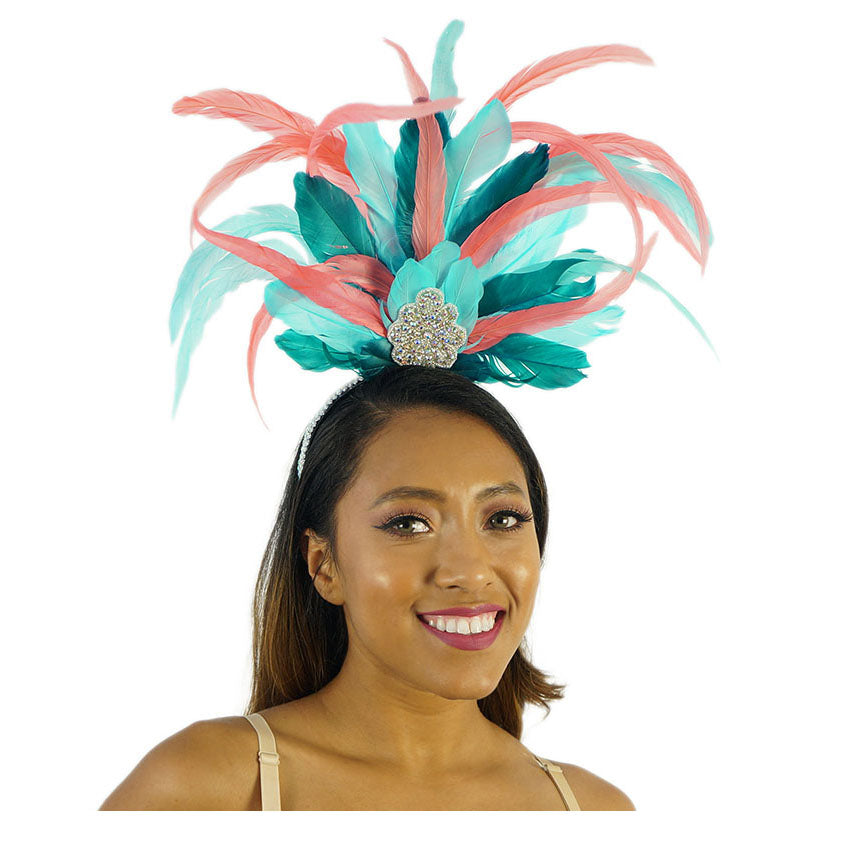 Tropical Muse Headband 12 x 17 inch --Coral/Peacock Blue/Sea Foam