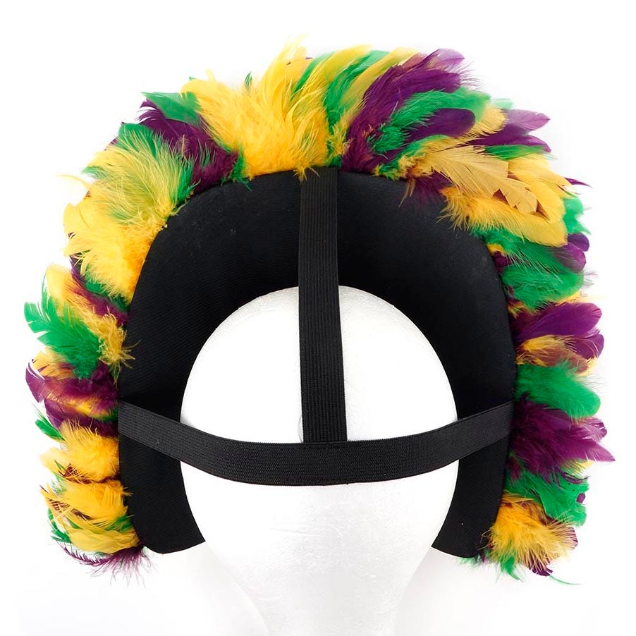 Coque Feather Headdress Multi w/Sequins - Mardigras