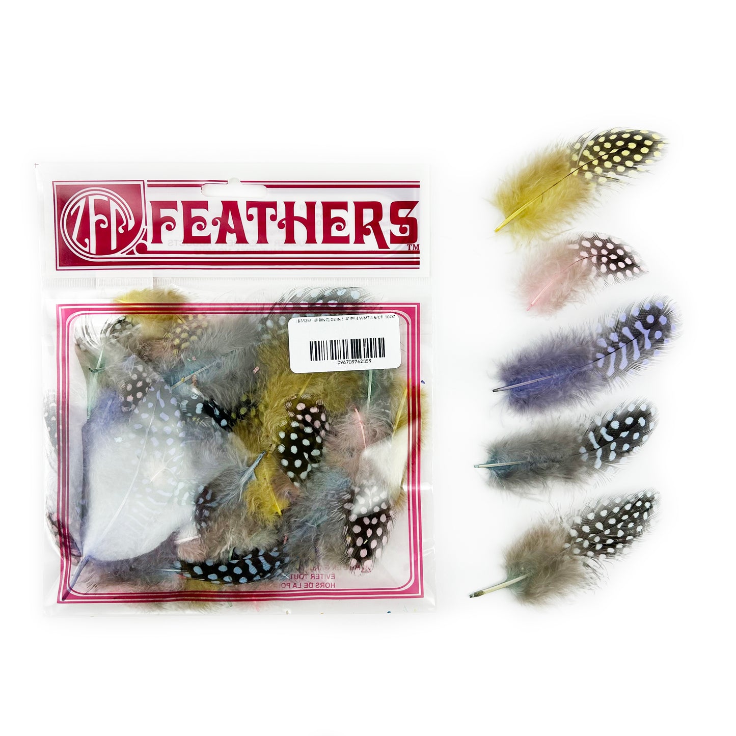 Loose Guinea Plumage Mix Dyed - Spring Mix
