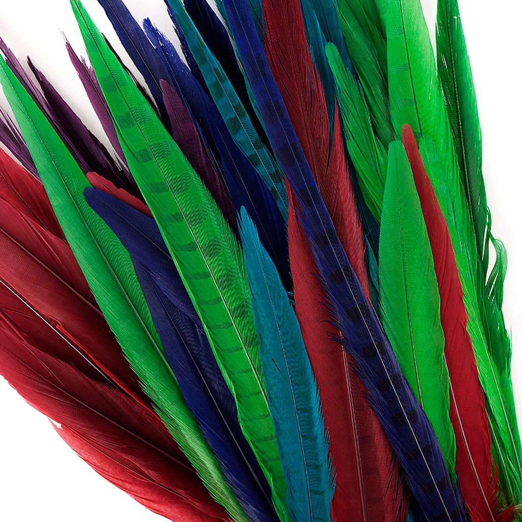 Bulk Assorted Pheasant Tails Mix Dyed - Gem Mix