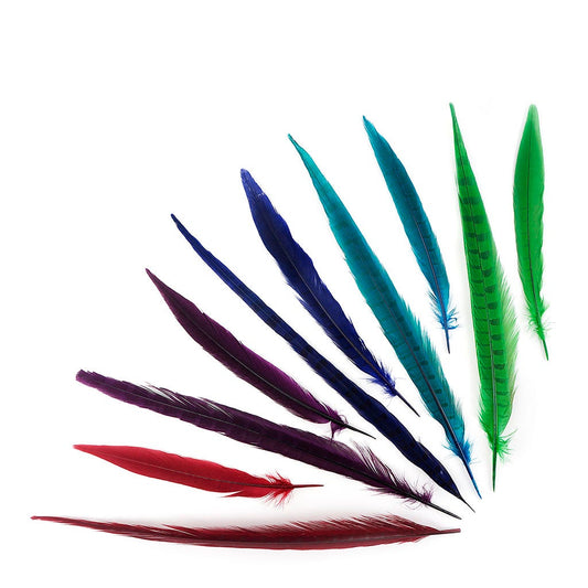 Assorted Pheasant Tails Mix Dyed GEM - Feathers