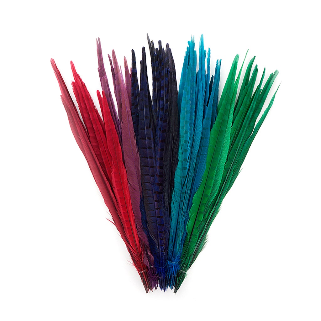 Assorted Pheasant Tails Mix Dyed - Gem Mix - Feathers