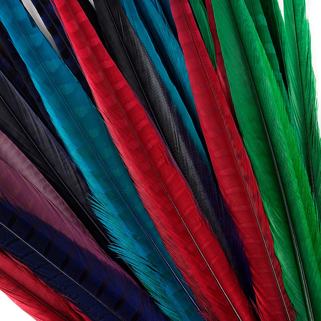 Assorted Pheasant Tails Mix Dyed - Gem Mix - Feathers