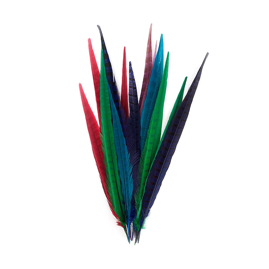 Assorted Pheasant Tails Mix Dyed - Gem Mix - Feathers