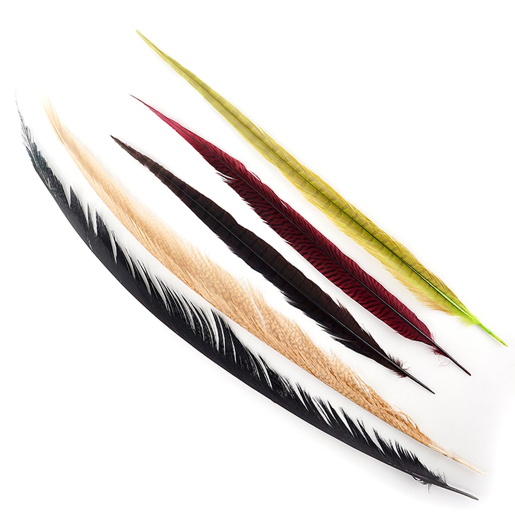 Assorted Pheasant Tails Mix Dyed - Harvest Mix - Feathers