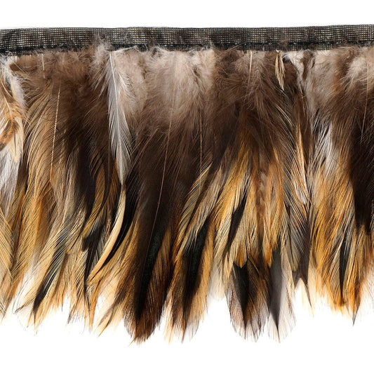 Badger Hackle Feather Fringe - Natural - Feathers