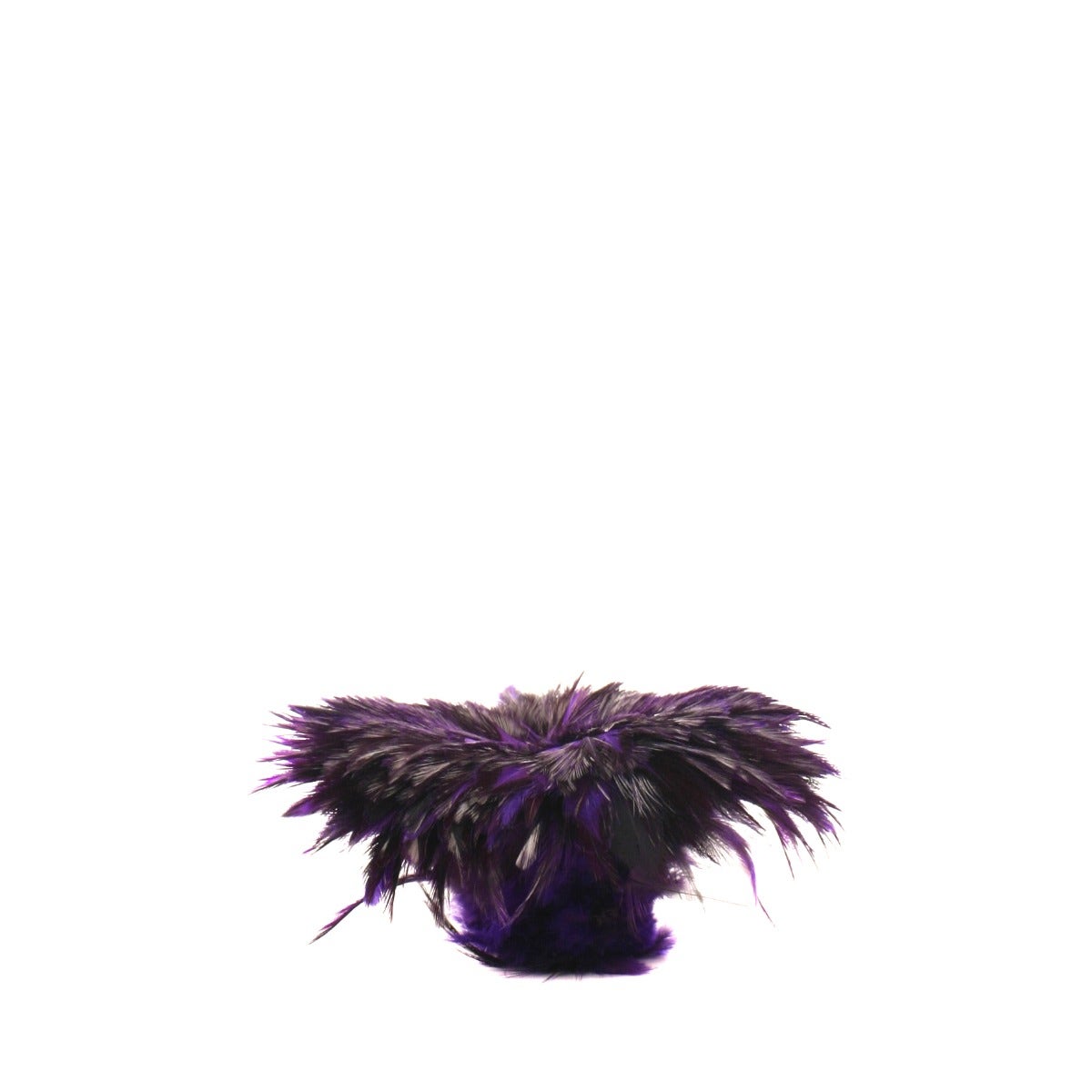 Badger Rooster Saddle Feathers Strung - 2’’ strip of 4-6’’ Rooster Feathers - Regal Purple - Feathers