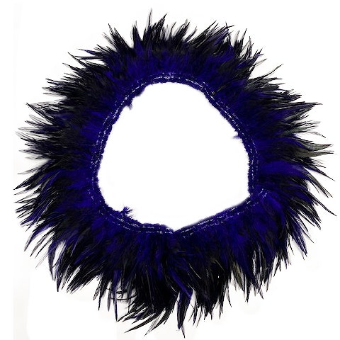 Badger Rooster Saddle Feathers Strung - 2’’ strip of 4-6’’ Rooster Feathers - Regal Purple - Feathers