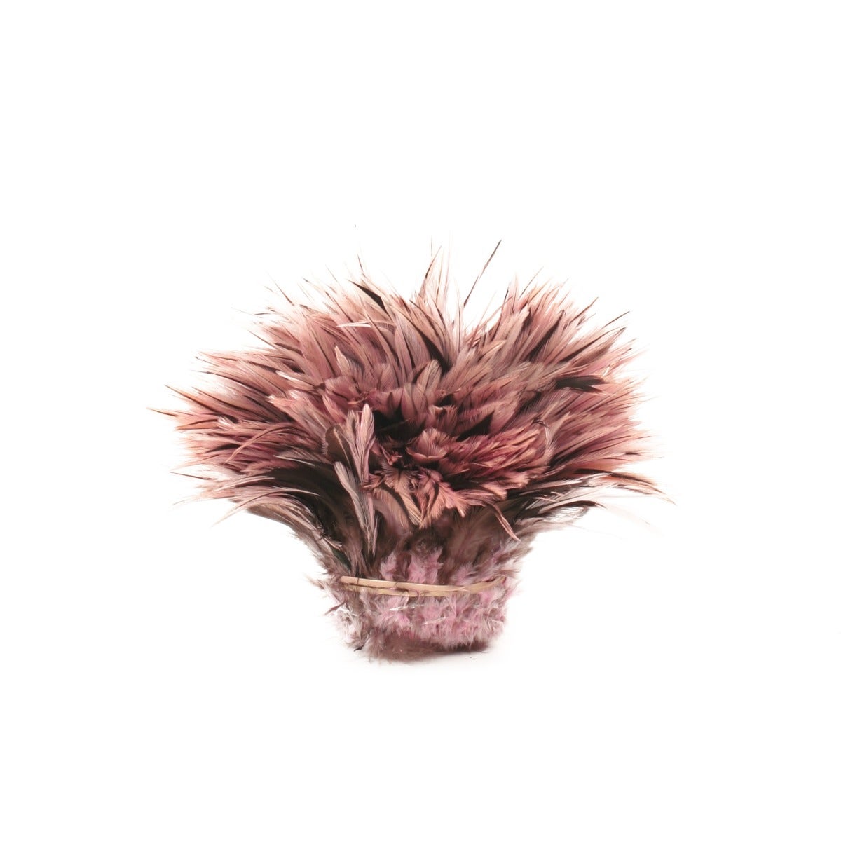 Badger Rooster Saddle Feathers Strung - 2’’ strip of 4-6’’ Rooster Feathers - Candy Pink - Feathers