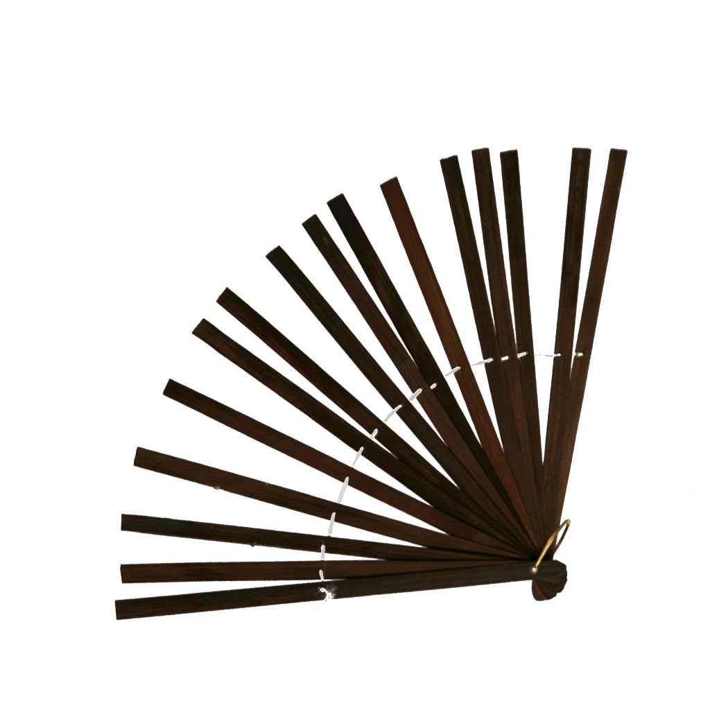 Bamboo Fan Stave - Brown - Feathers