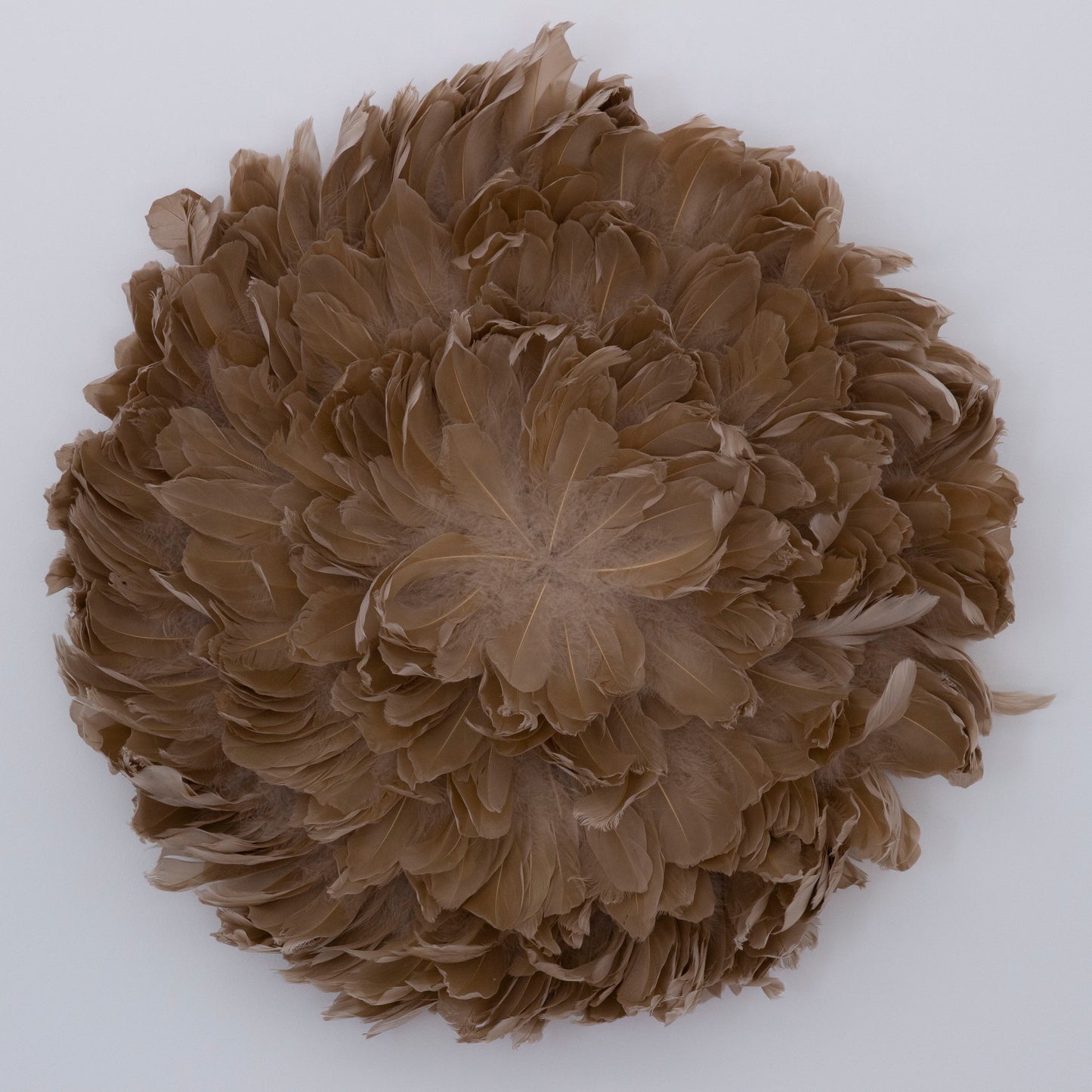 Juju Hat Nagoire Feather Wall Art 16 inch Wood Base   24-26 inch DIA --Beige
