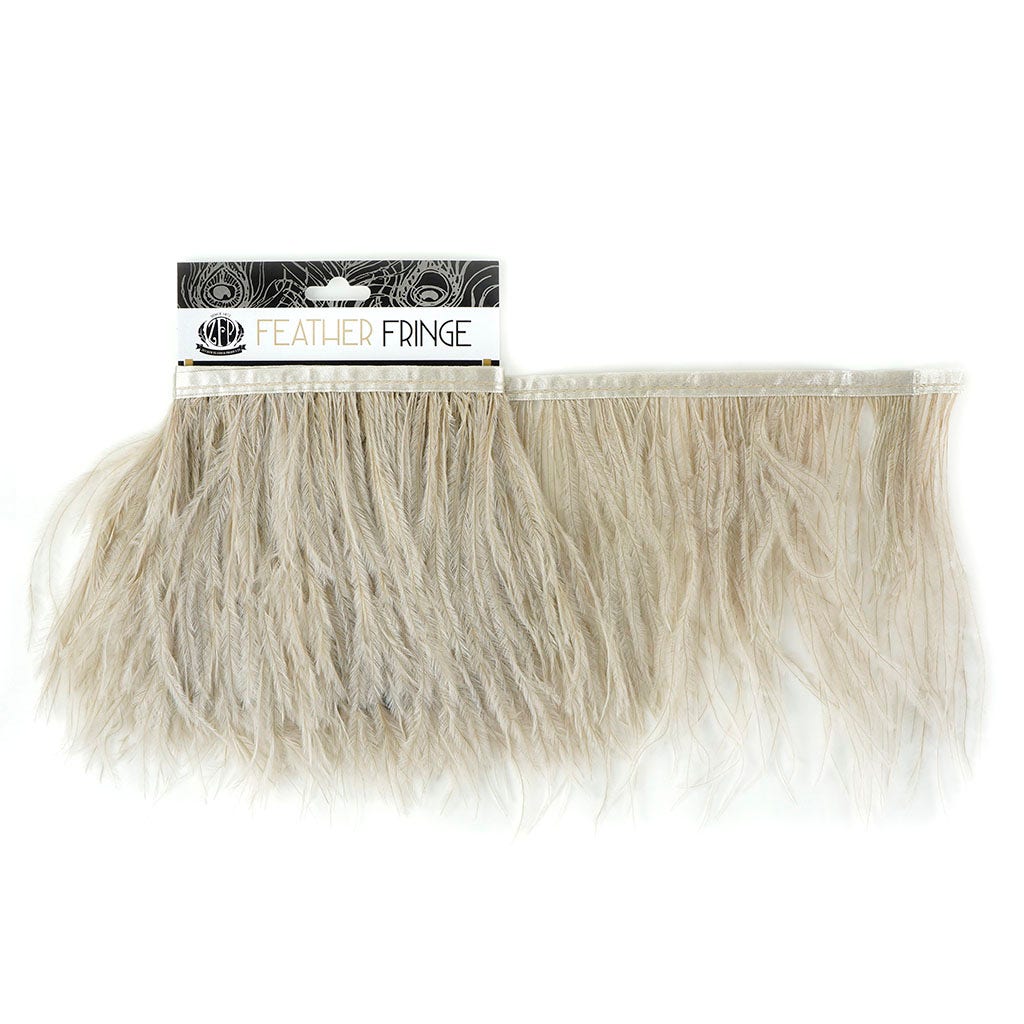 One-Ply Ostrich Feather Fringe - 1 Yard - Oatmeal
