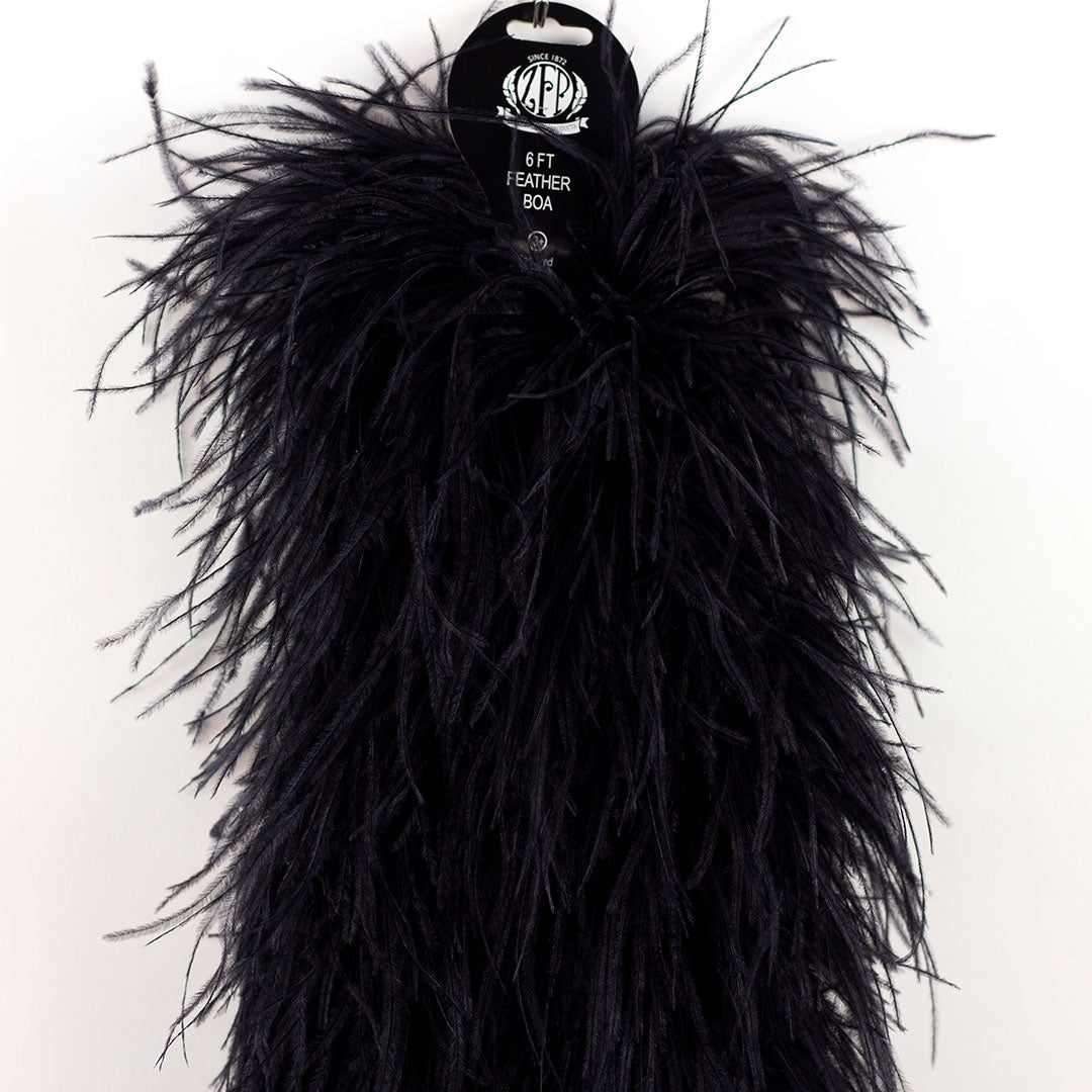 Black 10 Ply Ostrich Feather Boa